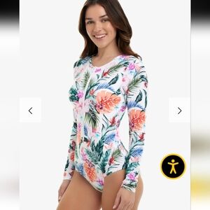 WOMEN'S PADDLE SWIMSUIT - BLOQUV x JANTZEN Hawaiin Terrace Medium NWOT